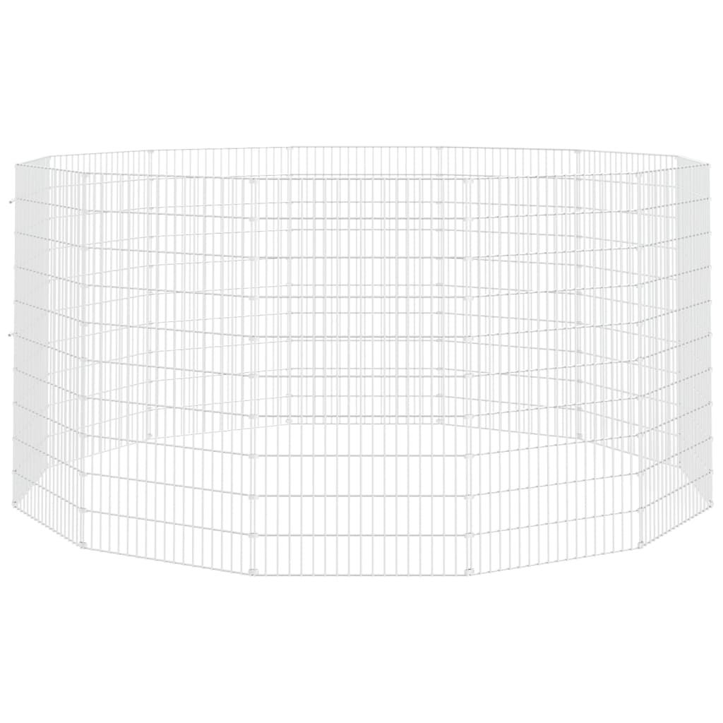 Dyreinnhegning for frittgående dyr med 12 paneler, 54 x 100 cm, galvanisert jern