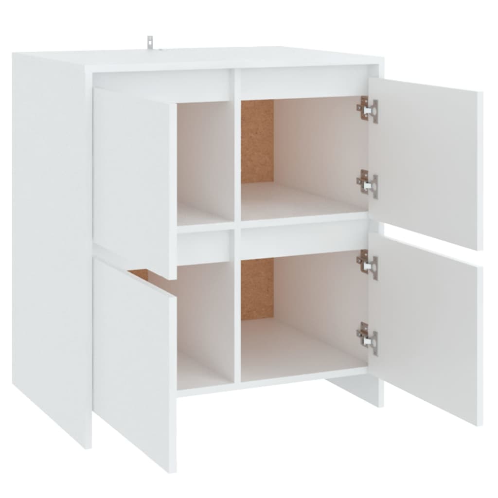 Skjenker 2 stk hvit 70x41x75 cm konstruert tre