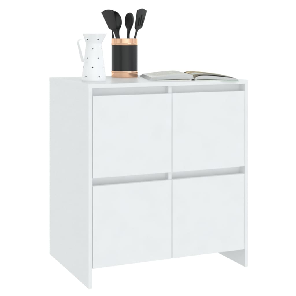 Skjenker 2 stk hvit 70x41x75 cm konstruert tre