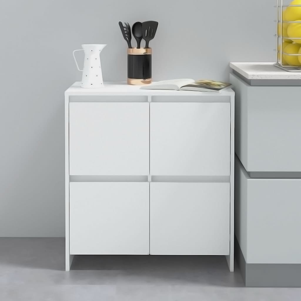 Skjenker 2 stk hvit 70x41x75 cm konstruert tre