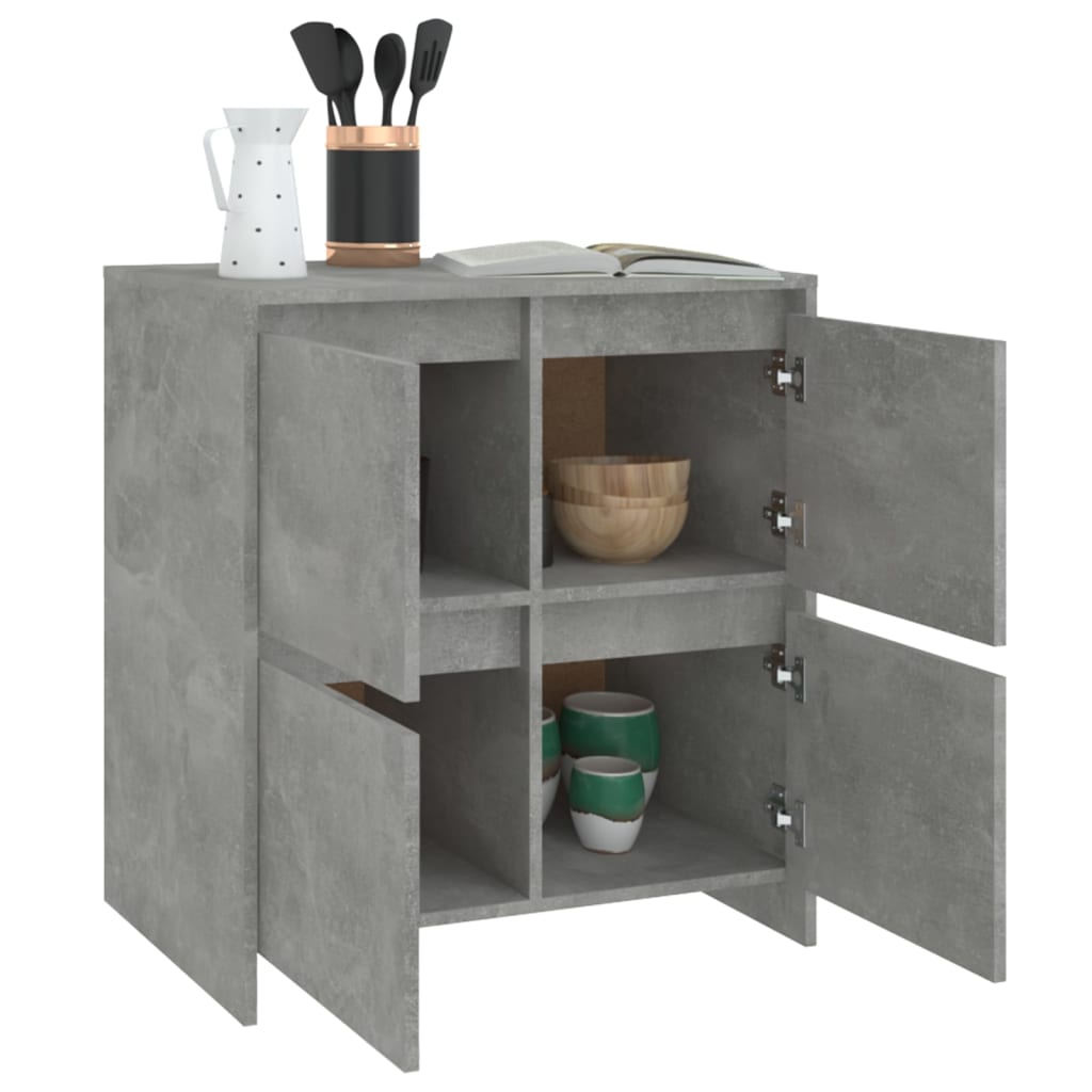 Skjenker 2 stk betonggrå 70x41x75 cm konstruert tre