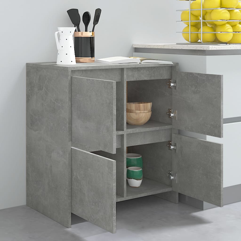 Skjenker 2 stk betonggrå 70x41x75 cm konstruert tre