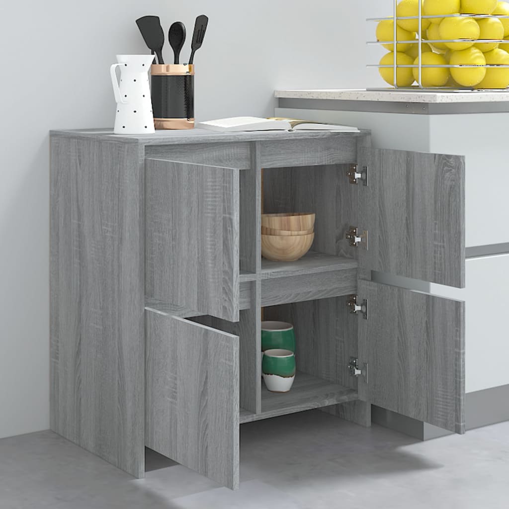 Skjenker 2 stk grå sonoma eik 70x41x75 cm konstruert tre