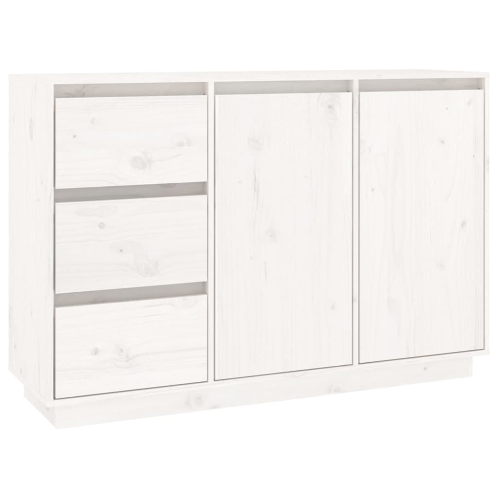 Skjenk hvit 111x34x75 cm heltre furu
