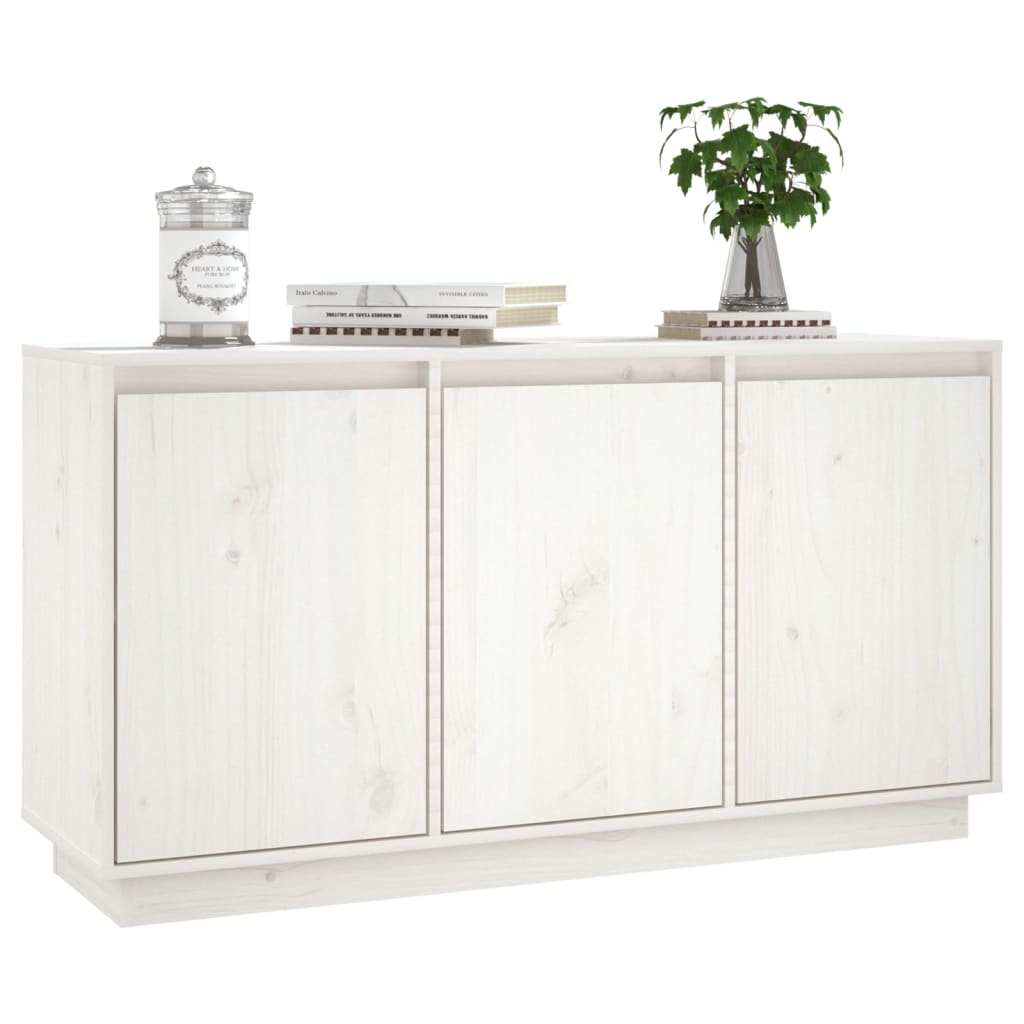 Skjenk hvit 111x34x60 cm heltre furu