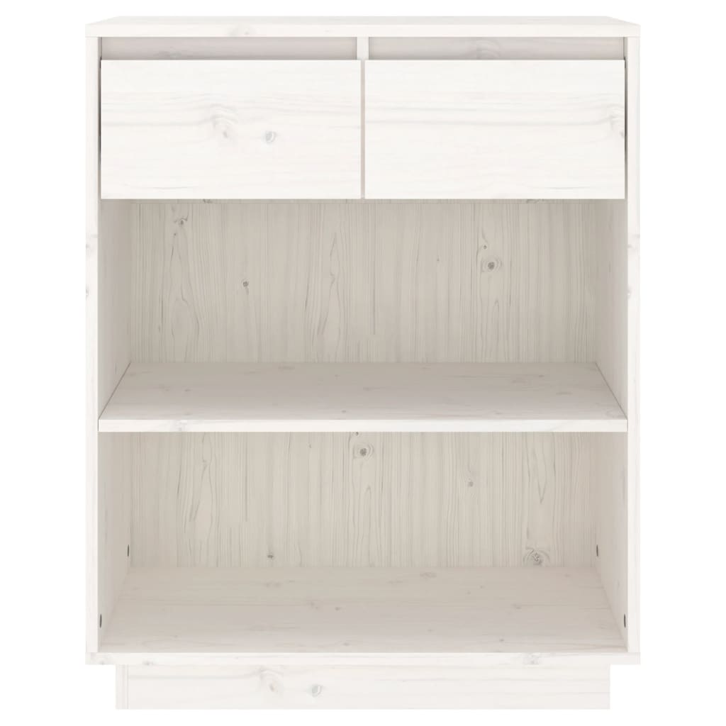 Konsollskap hvit 60x34x75 cm heltre furu