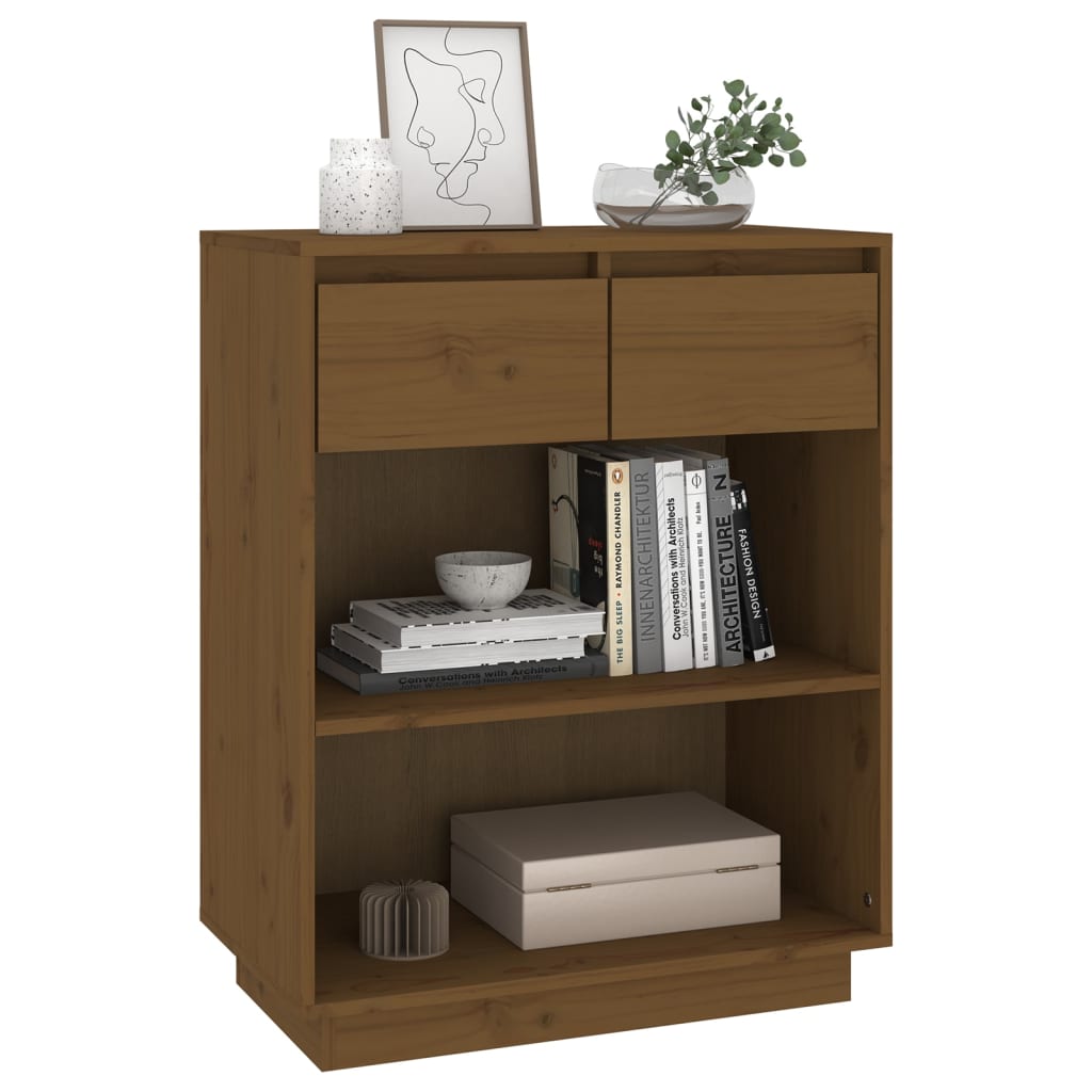 Konsollskap honningbrun 60x34x75 cm heltre furu