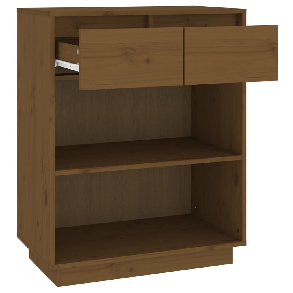 Konsollskap honningbrun 60x34x75 cm heltre furu