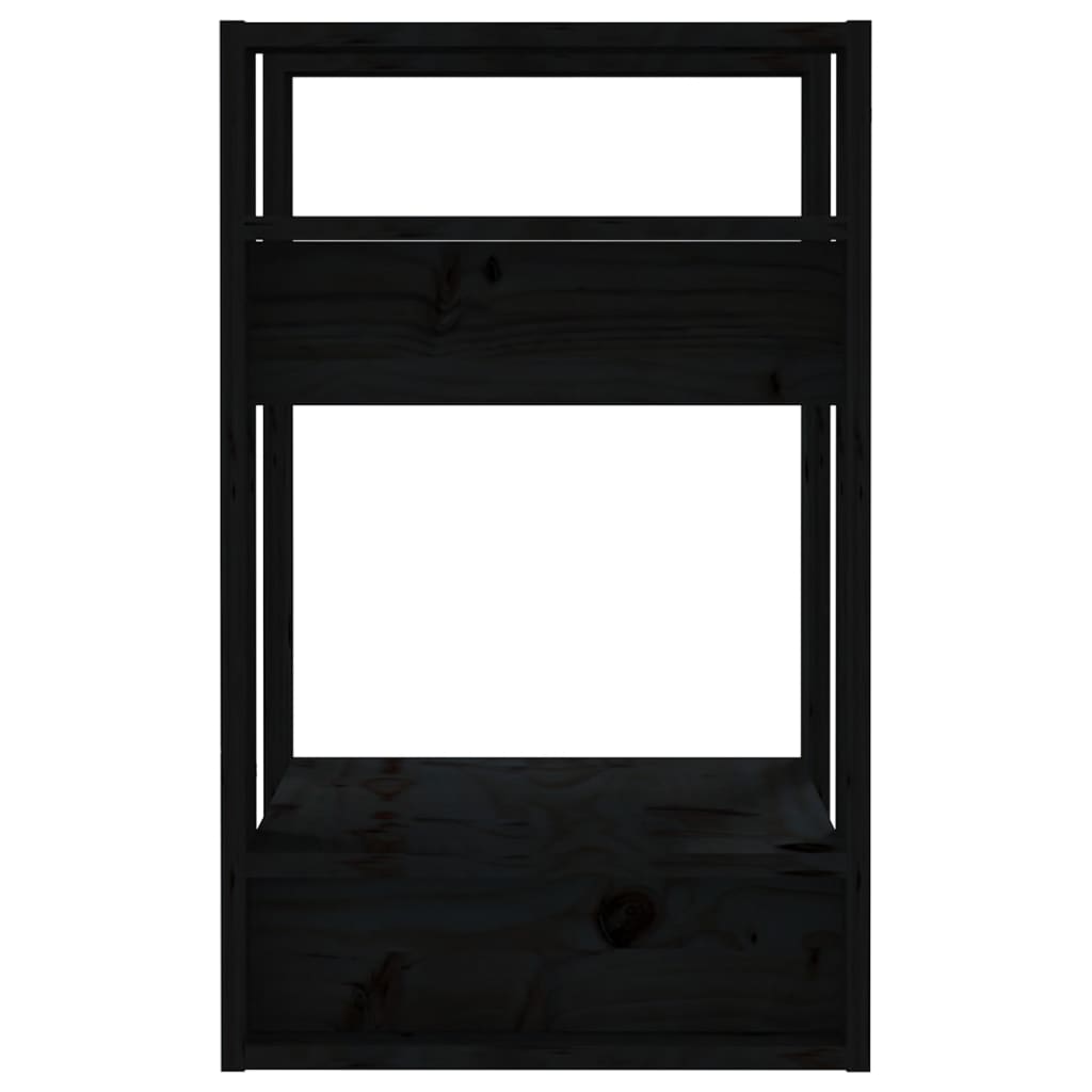 Bokhylle/romdeler svart 41x35x57 cm heltre furu