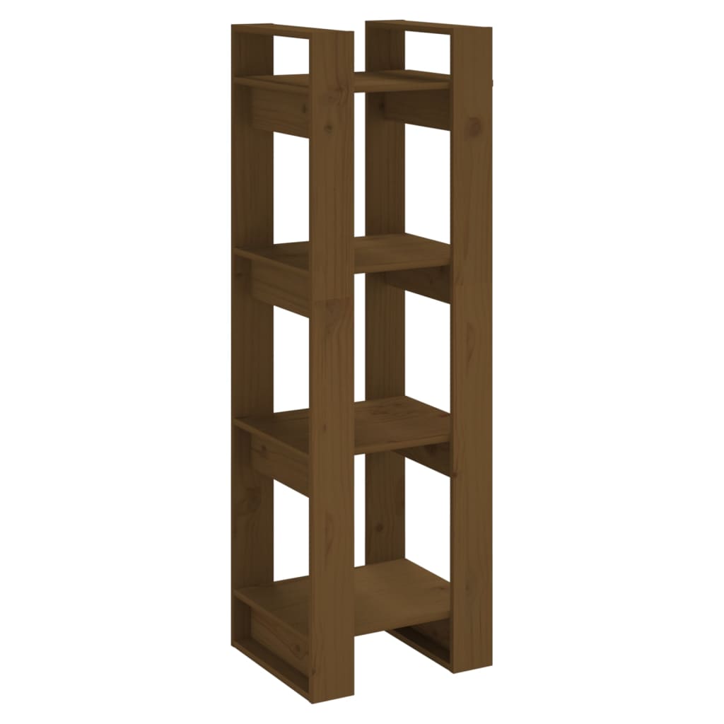 Bokhylle/romdeler honningbrun 41x35x125 cm heltre