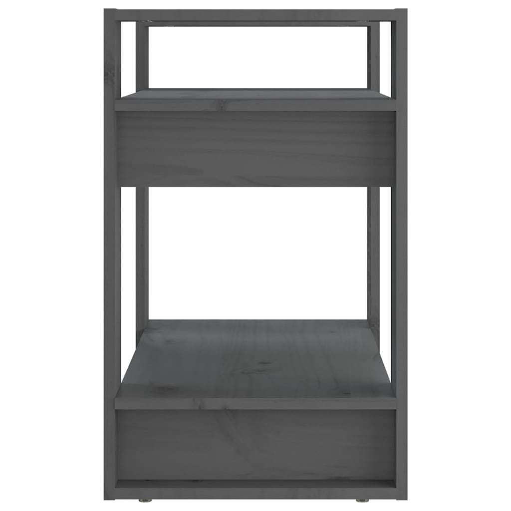 Bokhylle/romdeler grå 60x35x57 cm heltre furu