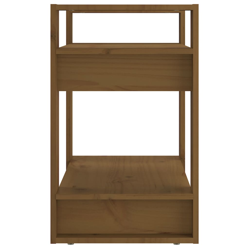 Bokhylle/romdeler honningbrun 60x35x57 cm heltre