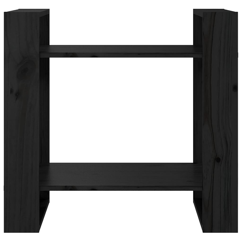 Bokhylle/romdeler svart 60x35x57 cm heltre furu