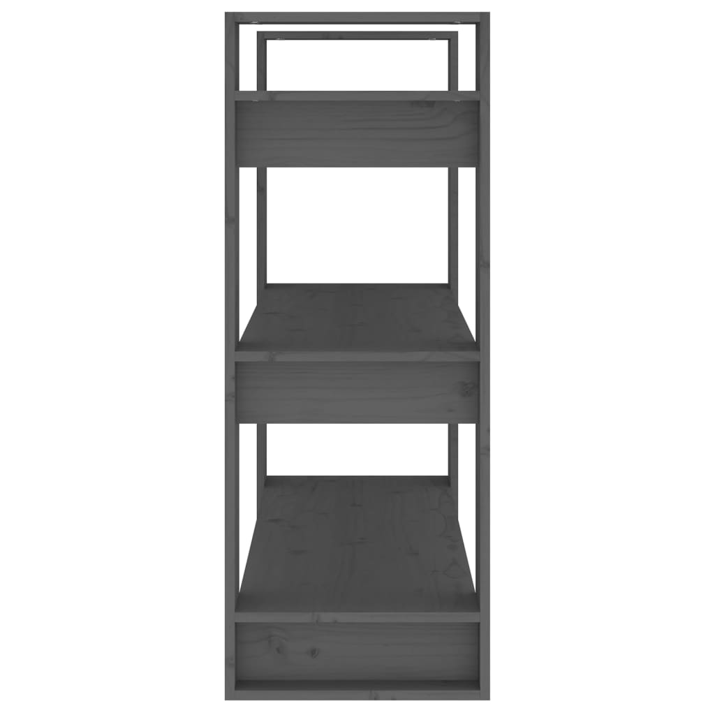 Bokhylle/romdeler grå 80x35x91 cm heltre furu