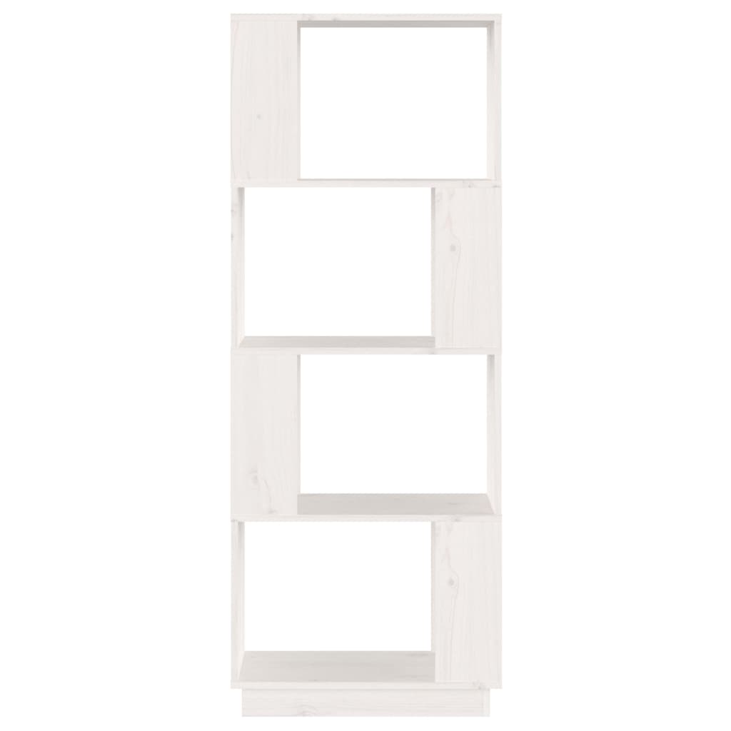 Bokhylle/romdeler hvit 51x25x132 cm heltre furu