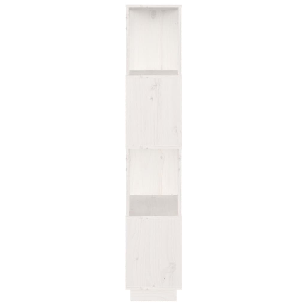 Bokhylle/romdeler hvit 51x25x132 cm heltre furu