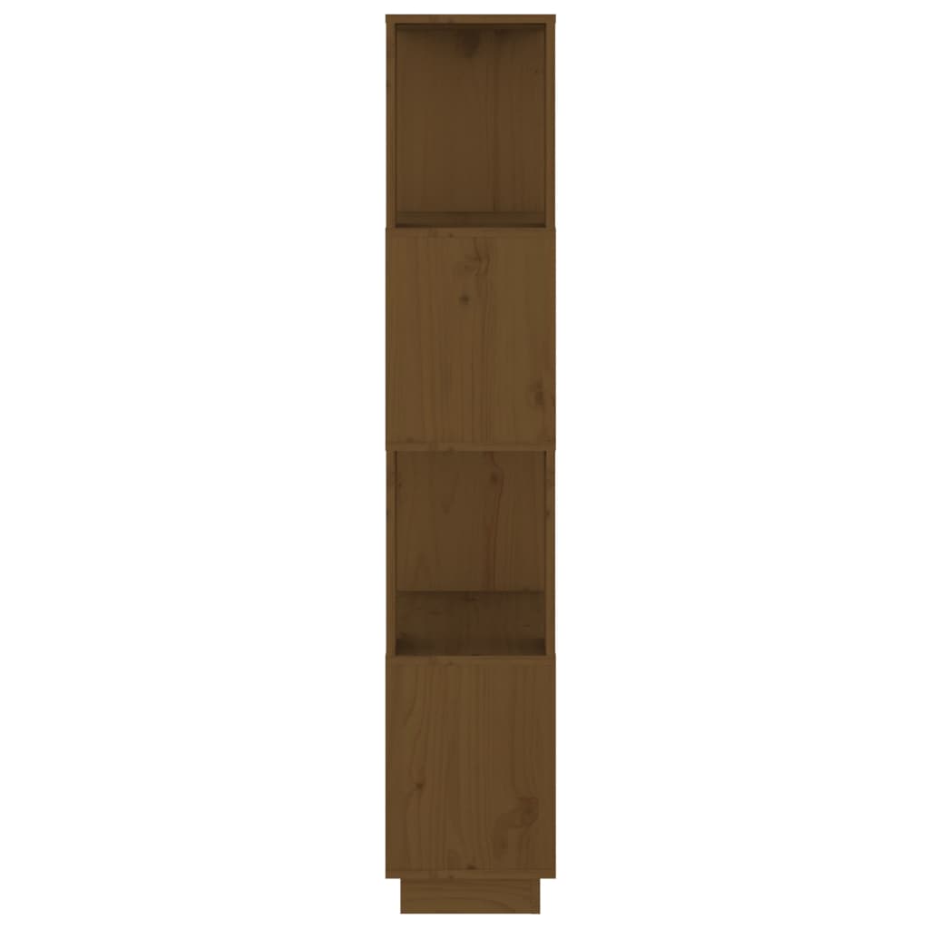 Bokhylle/romdeler honningbrun 51x25x132 cm heltre furu
