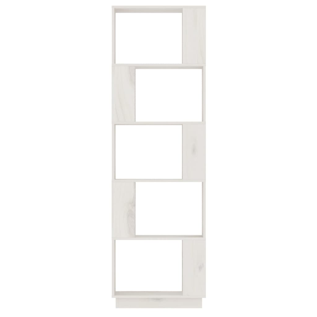 Bokhylle/romdeler hvit 51x25x163,5 cm heltre furu