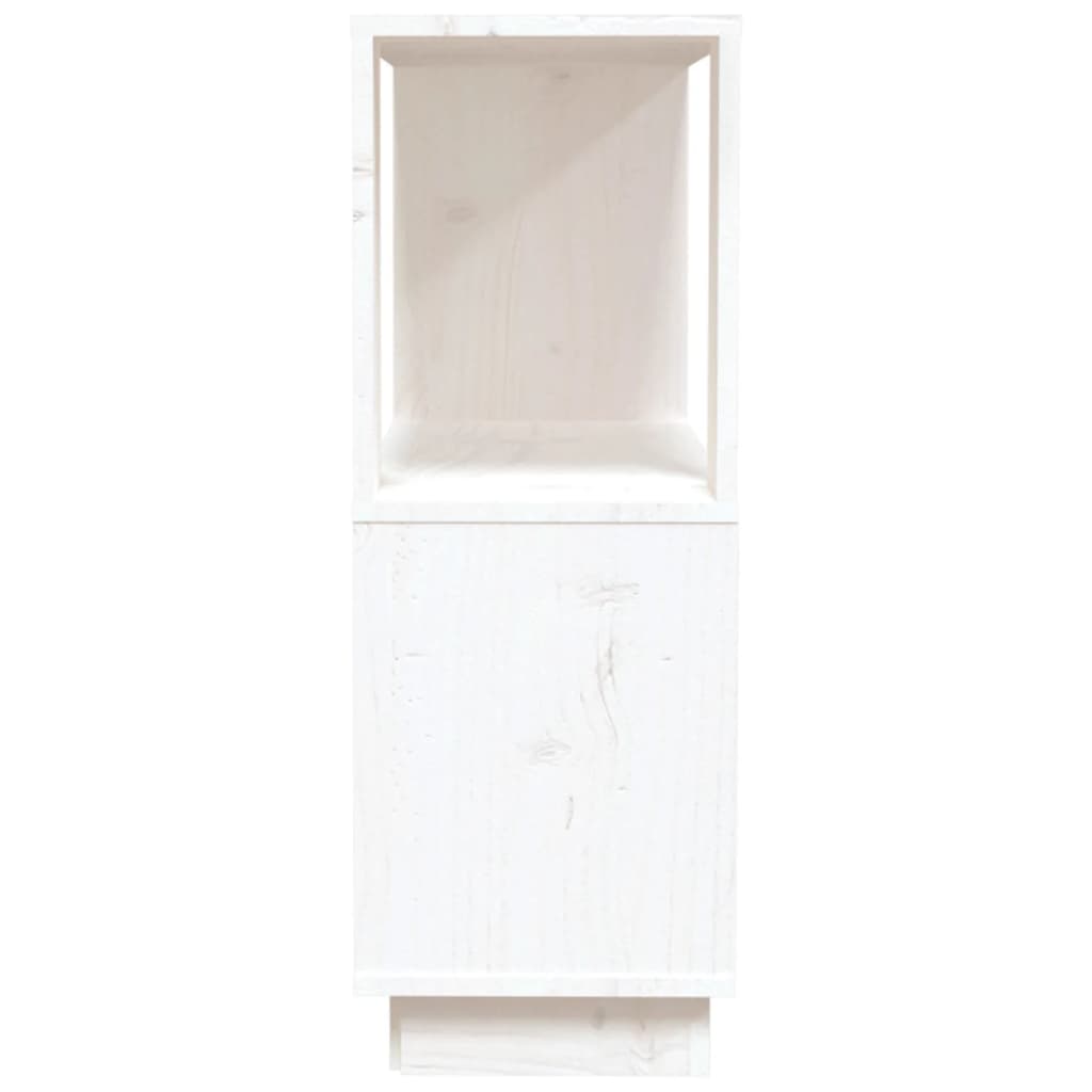 Bokhylle/romdeler hvit 80x25x70 cm heltre furu