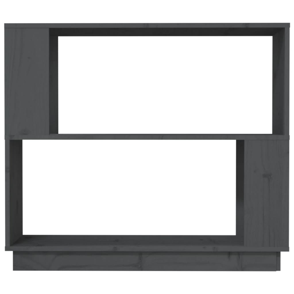 Bokhylle/romdeler grå 80x25x70 cm heltre furu