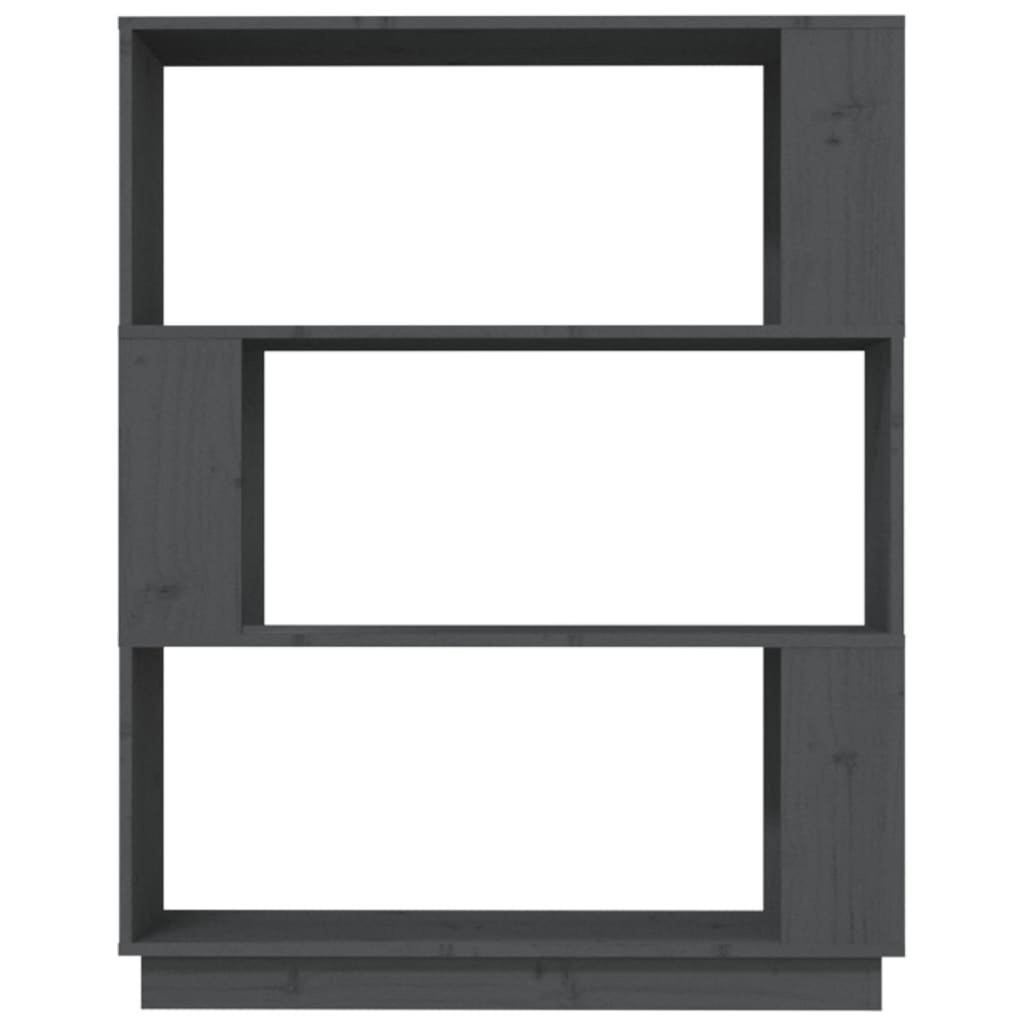 Bokhylle/romdeler grå 80x25x101 cm heltre furu