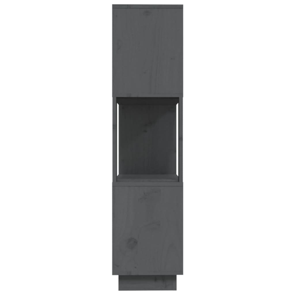 Bokhylle/romdeler grå 80x25x101 cm heltre furu