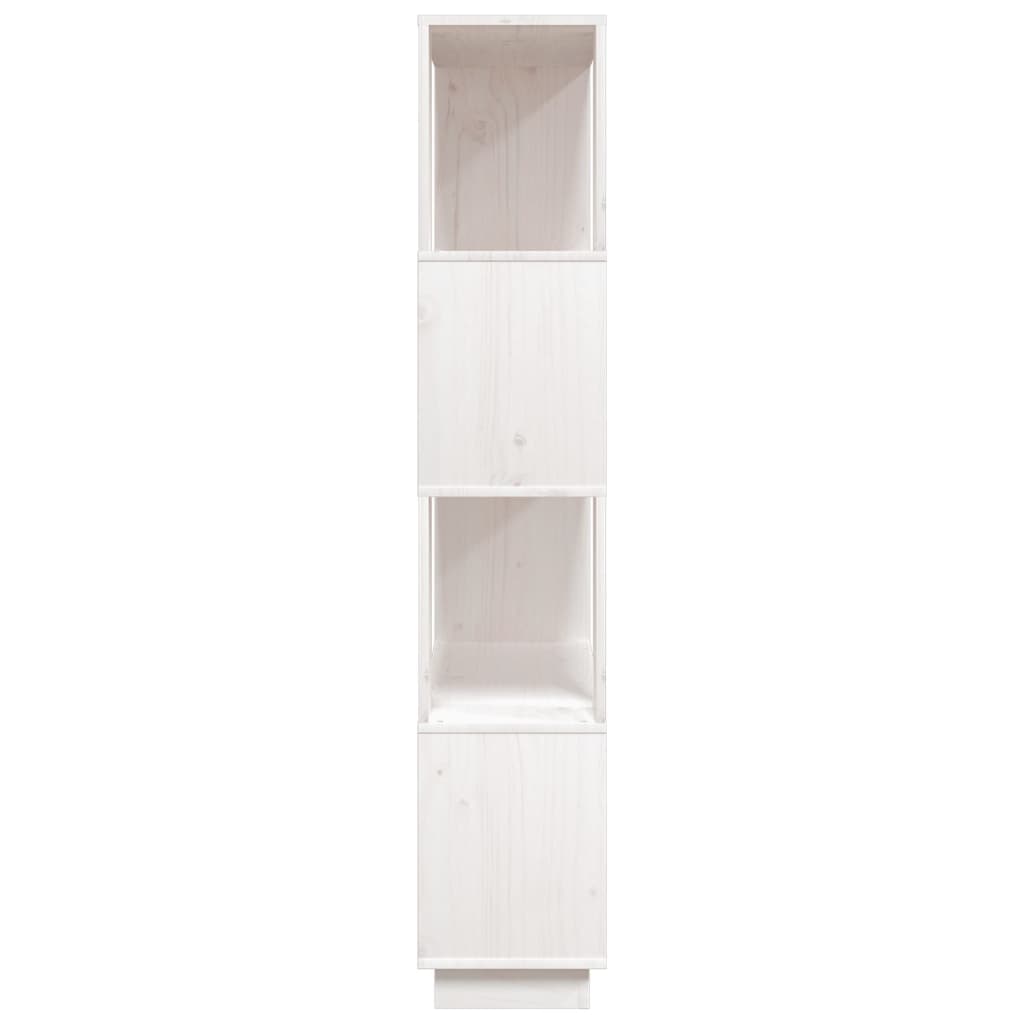 Bokhylle/romdeler hvit 80x25x132 cm heltre furu