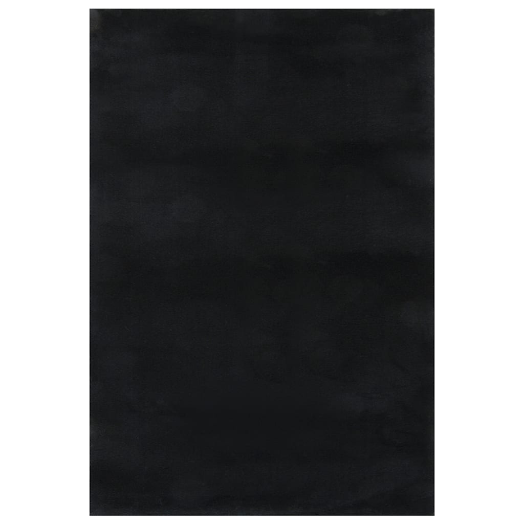 Vaskbart teppe mykt kort lugg 160x230 cm sklisikkert svart