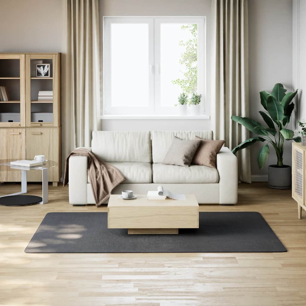 Vaskbart teppe mykt kort lugg 160x230 cm sklisikkert antrasitt