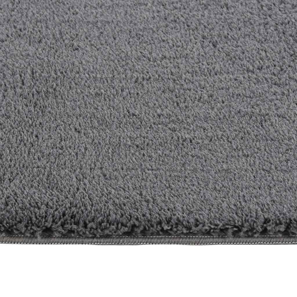 Vaskbart teppe mykt kort lugg 160x230 cm sklisikkert antrasitt
