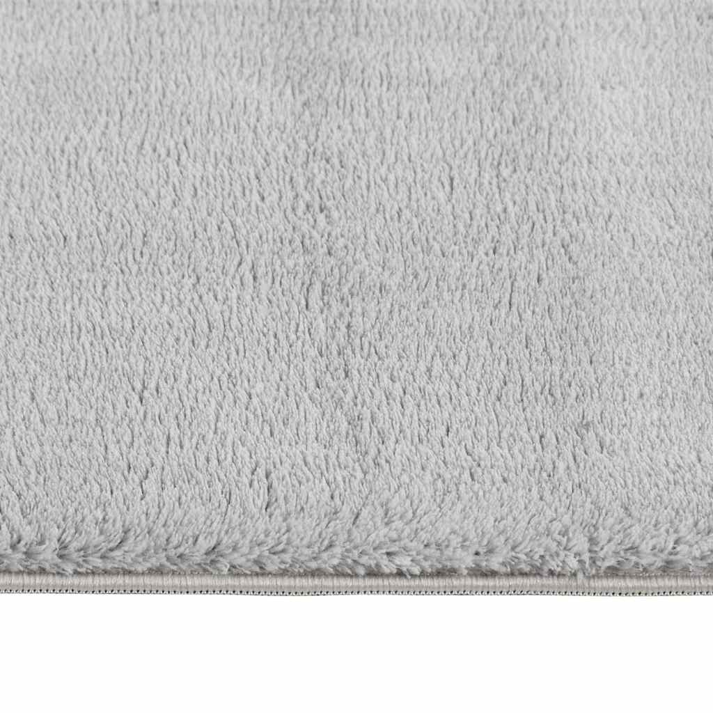 Vaskbart teppe mykt kort lugg 160x230 cm sklisikkert grå