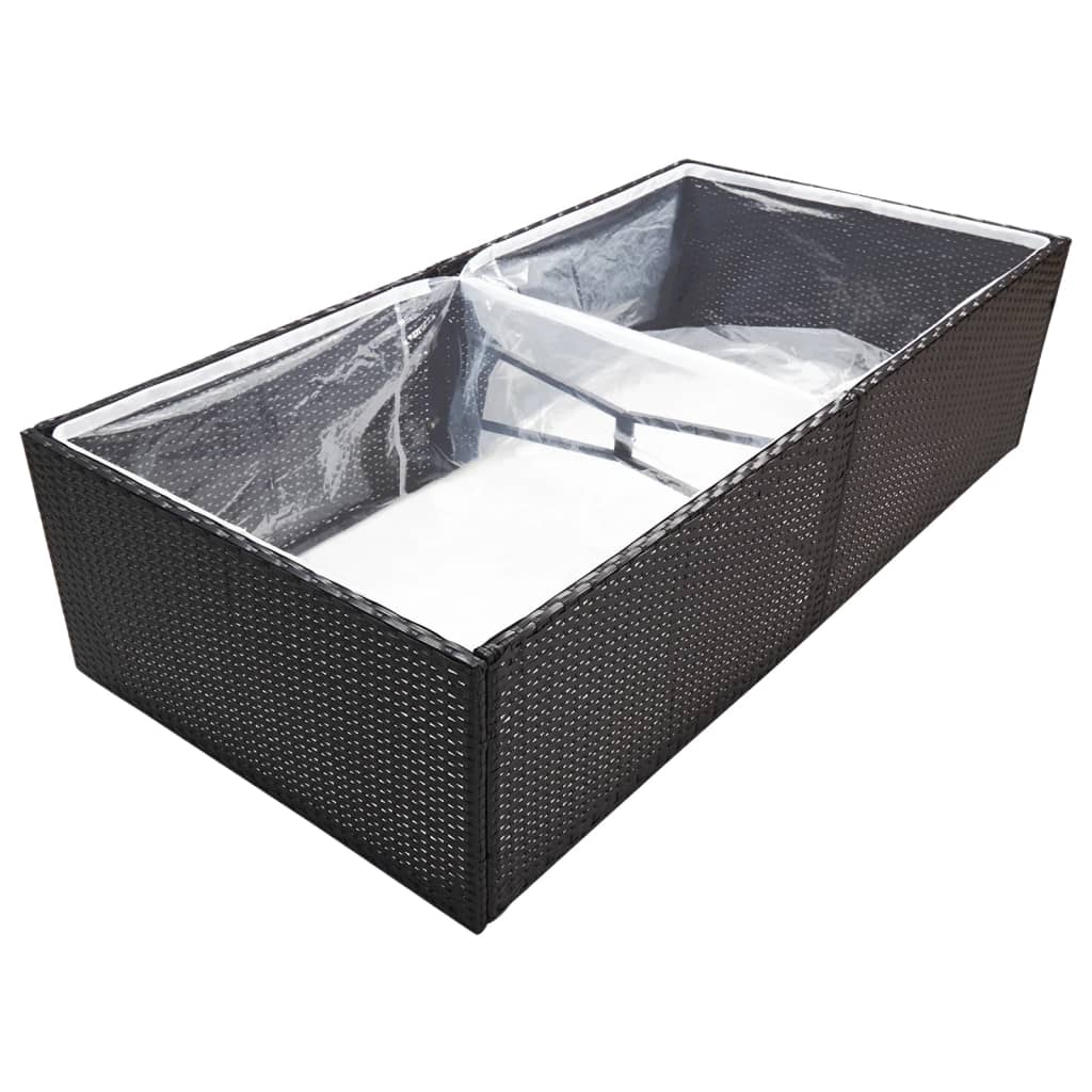 Plantekasse svart 157x80x40 cm polyrotting
