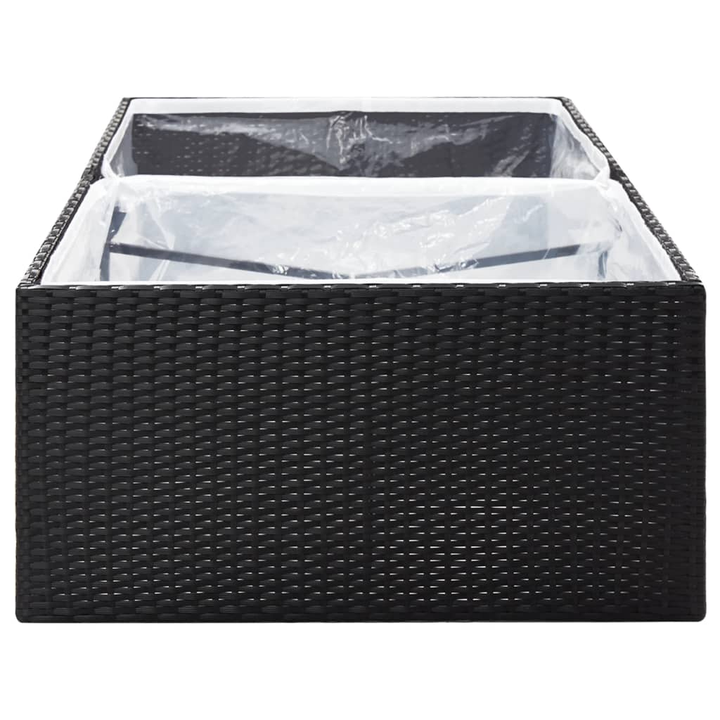 Plantekasse svart 157x80x40 cm polyrotting