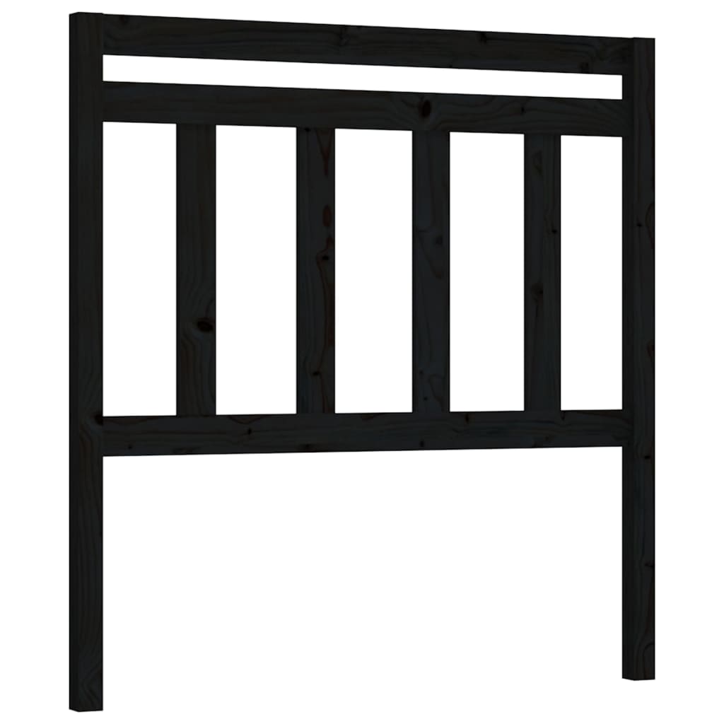 Sengegavl svart 81x4x100 cm heltre furu