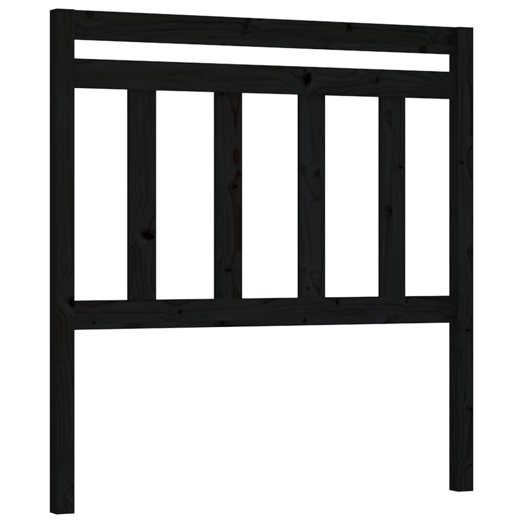 Sengegavl svart 96x4x100 cm heltre furu