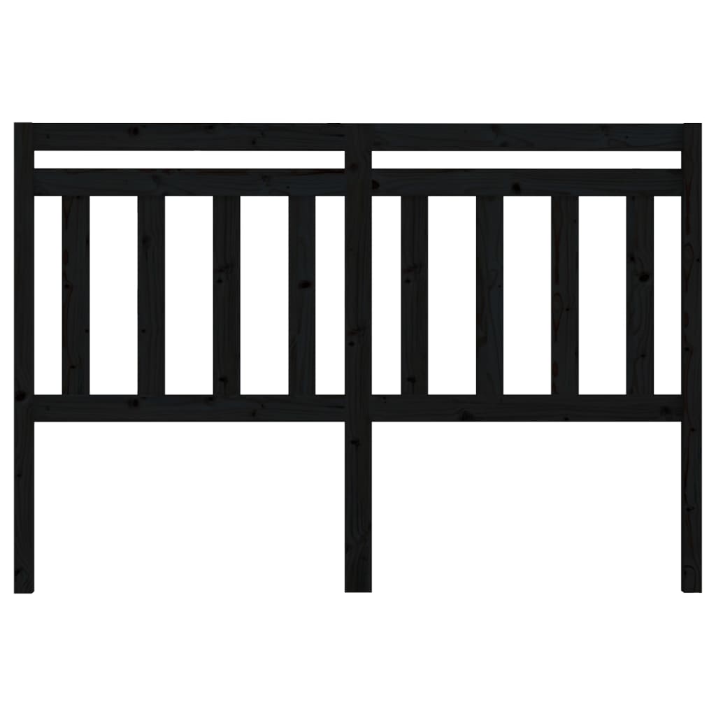 Sengegavl svart 166x4x100 cm heltre furu