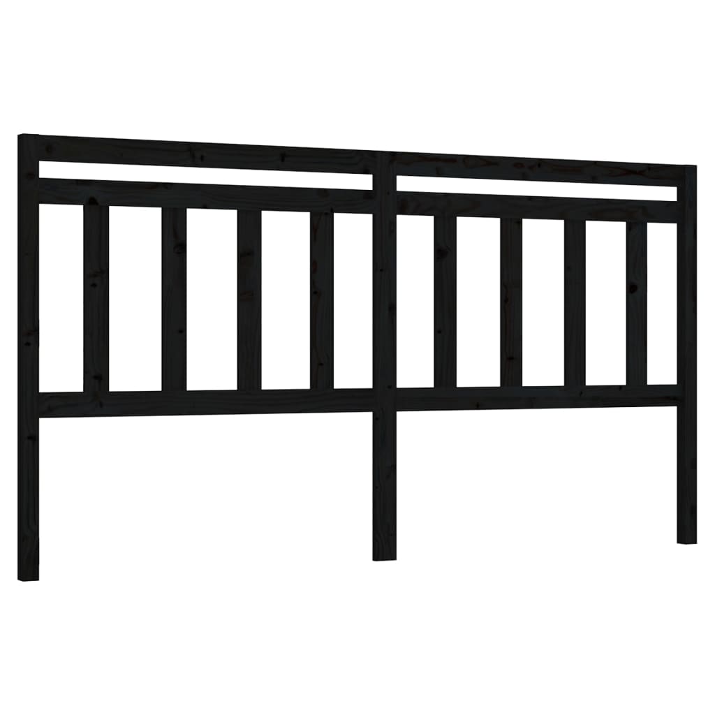 Sengegavl svart 206x4x100 cm heltre furu