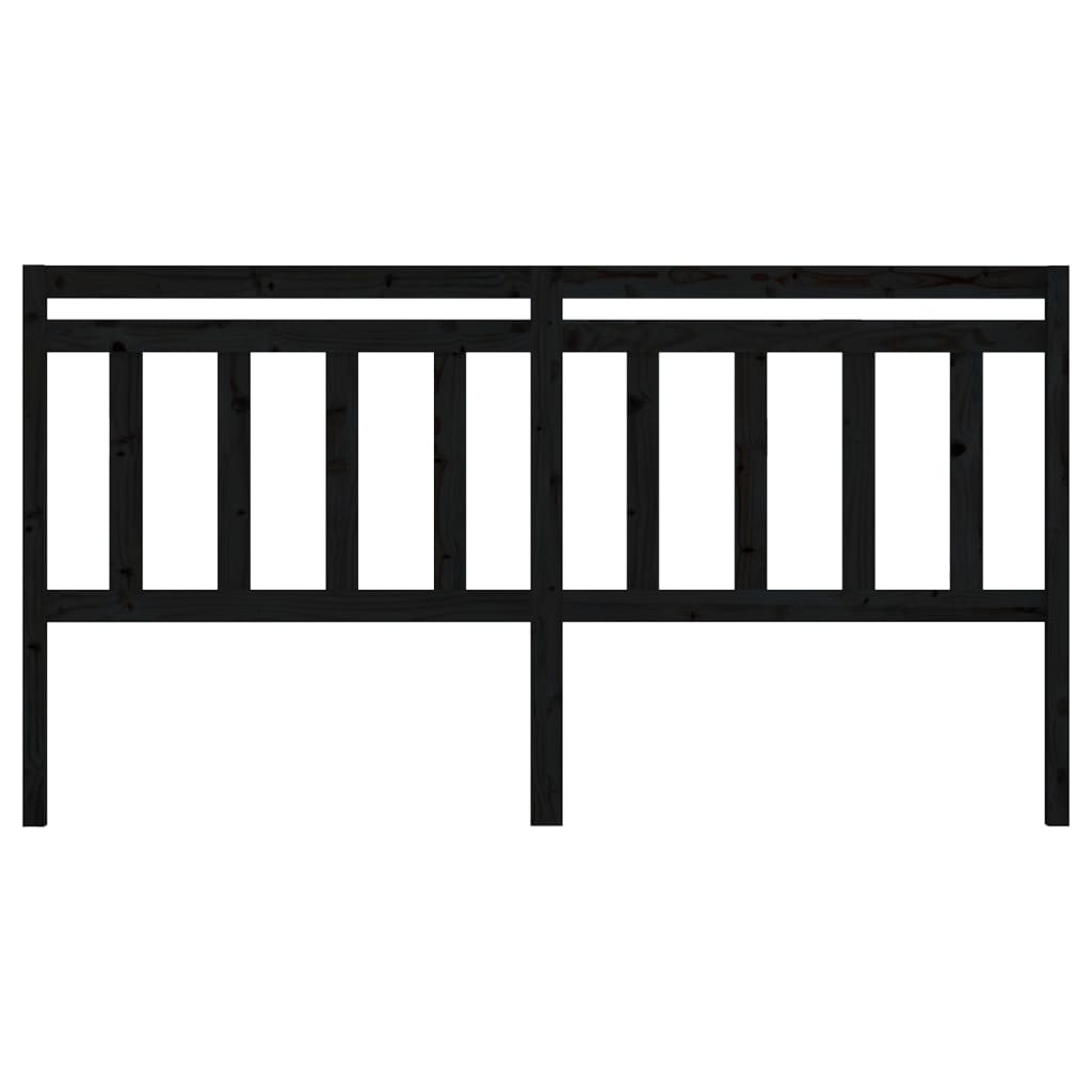 Sengegavl svart 206x4x100 cm heltre furu