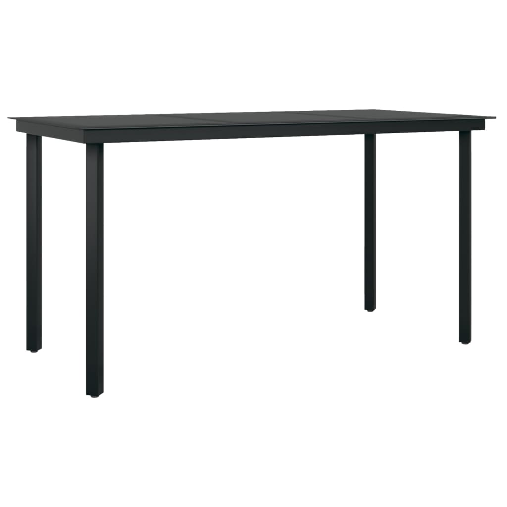 Utendørs spisestue 7 deler svart