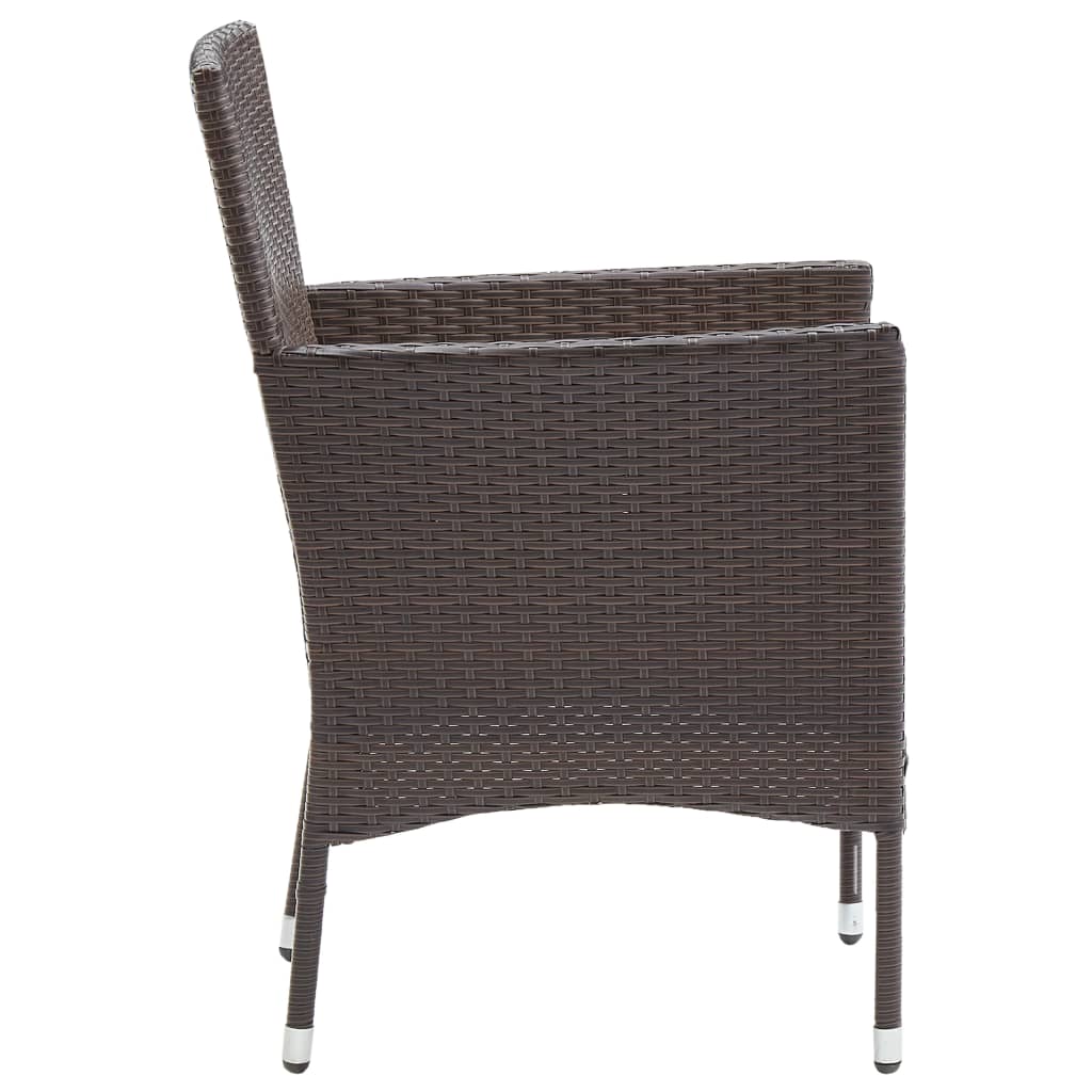 Hagespisestoler 2 stk polyrotting brun