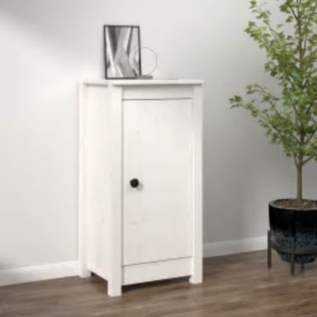 Skjenk hvit 39x35x80 cm heltre furu
