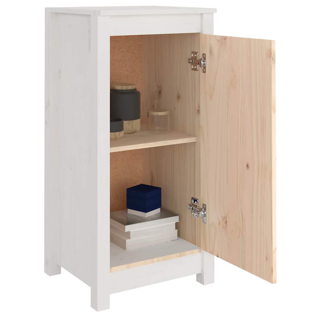 Skjenker 2 stk hvit 39x35x80 cm heltre furu