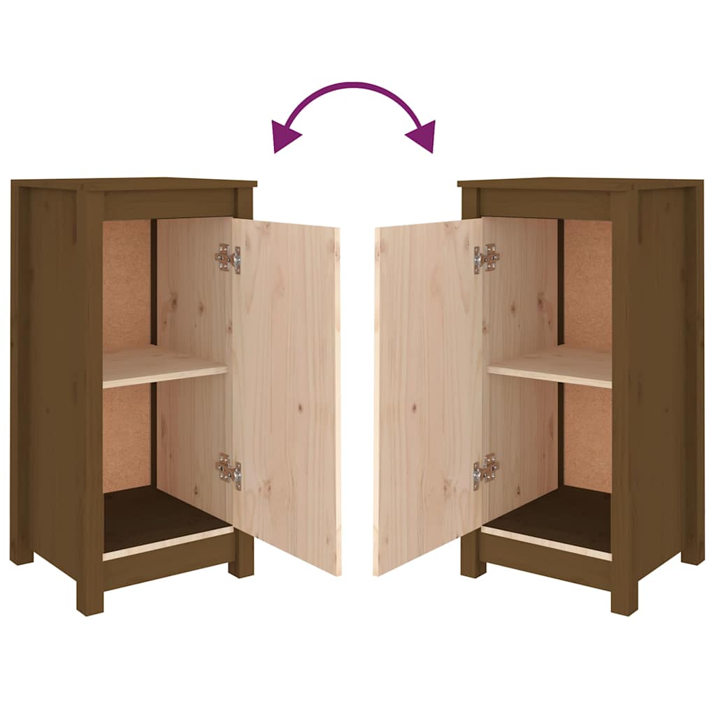 Skjenker 2 stk honningbrun 39x35x80 cm heltre furu