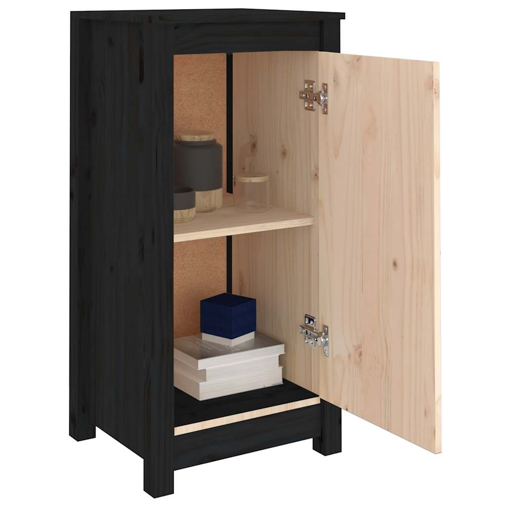 Skjenker 2 stk svart 39x35x80 cm heltre furu