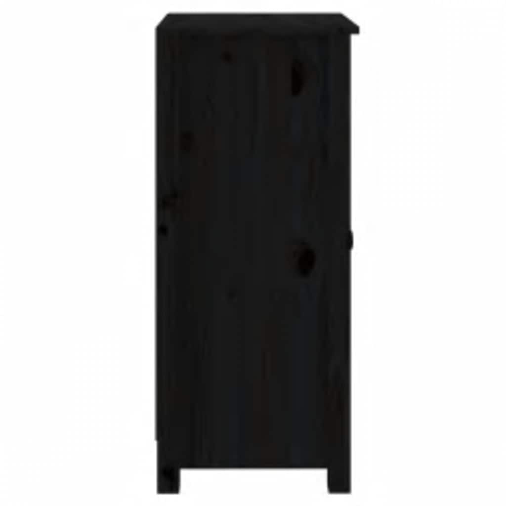 Skjenker 2 stk svart 39x35x80 cm heltre furu