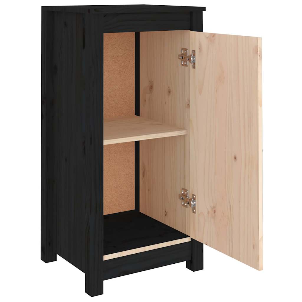 Skjenker 2 stk svart 39x35x80 cm heltre furu