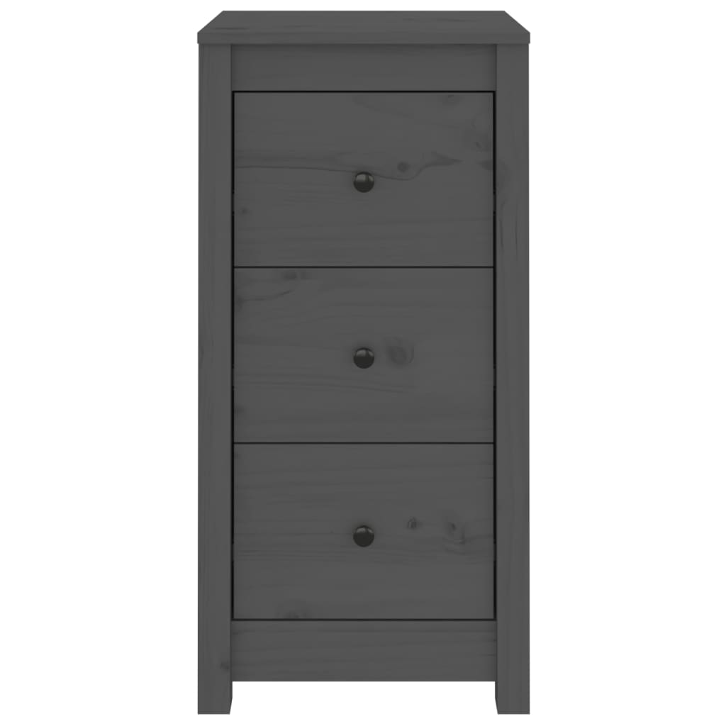 Skjenker 2 stk grå 40x35x80 cm heltre furu