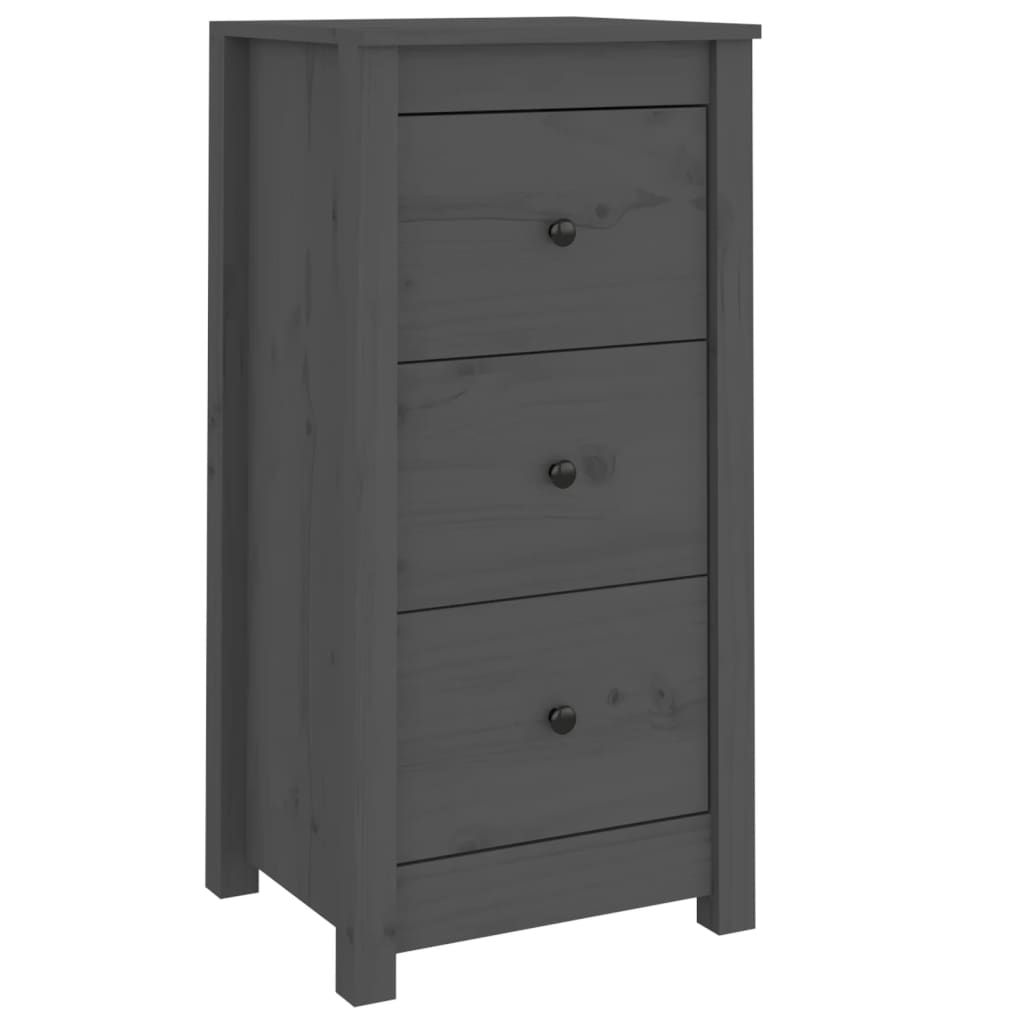 Skjenker 2 stk grå 40x35x80 cm heltre furu