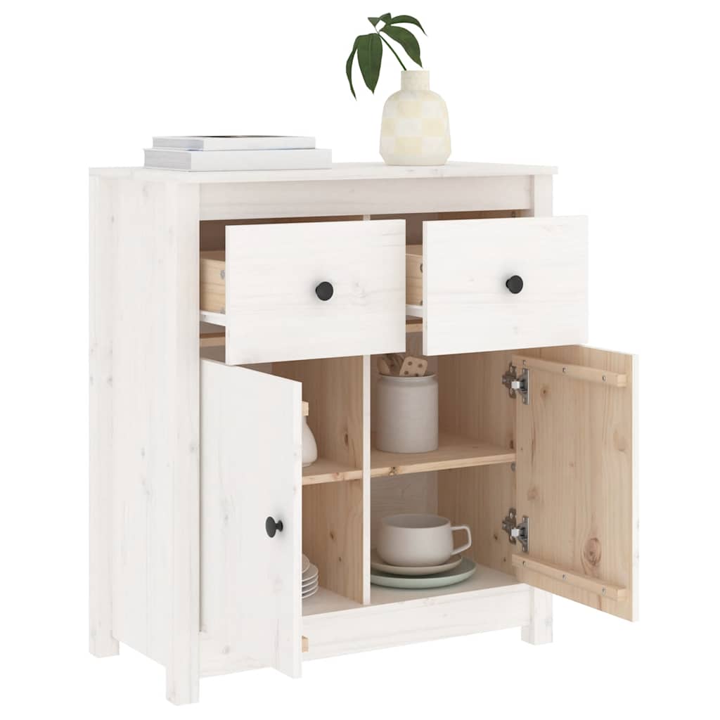 Skjenk hvit 70x35x80 cm heltre furu