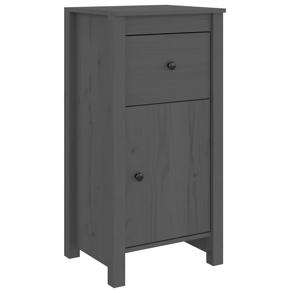 Skjenker 2 stk grå 40x35x80 cm heltre furu